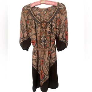 Chelsea and Violet medium beaded paisley brown and orange dress